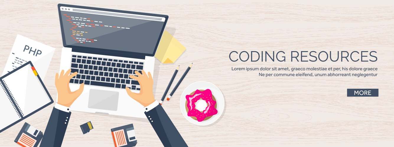 Programmingcoding flat computing background vector image