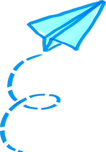 Child drawing of paper plane Vector Image