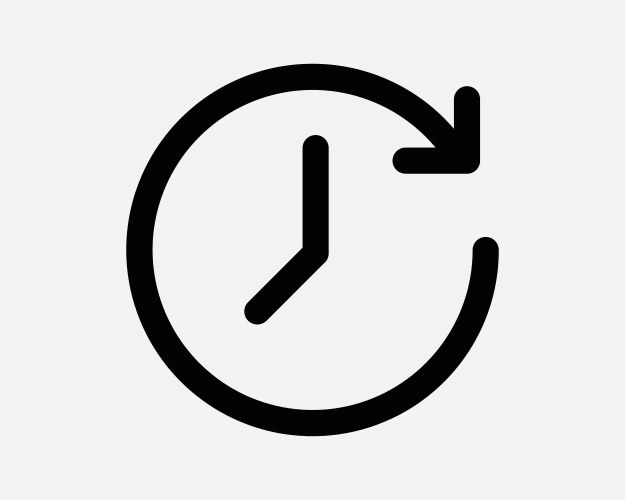 Timer repeat icon reset clock cycle arrow vector image