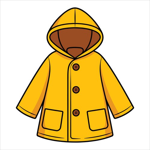 A yellow raincoat isolated on white background Vector Image