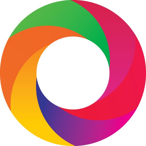 circle round 3d colored logo vector image