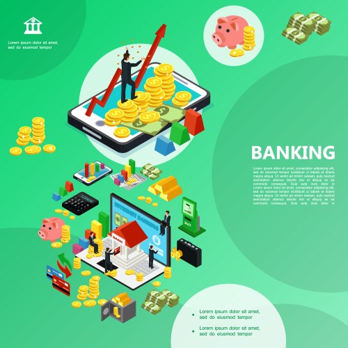 Internet of things isometric flowchart Royalty Free Vector