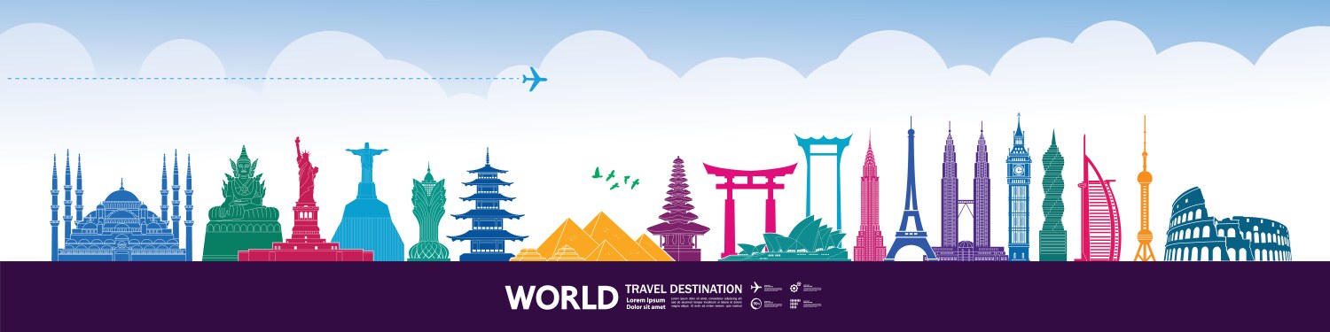 world travel destination grand vector image