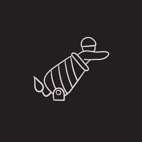 Circus man in cannon sketch icon Vector Image