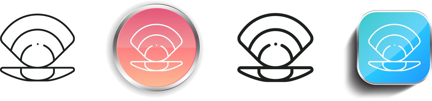 Clam icon thin linear regular and button style vector image