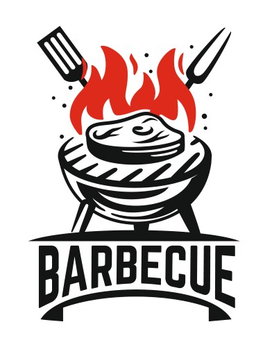 Black Steak on Fire Logo Vector Image