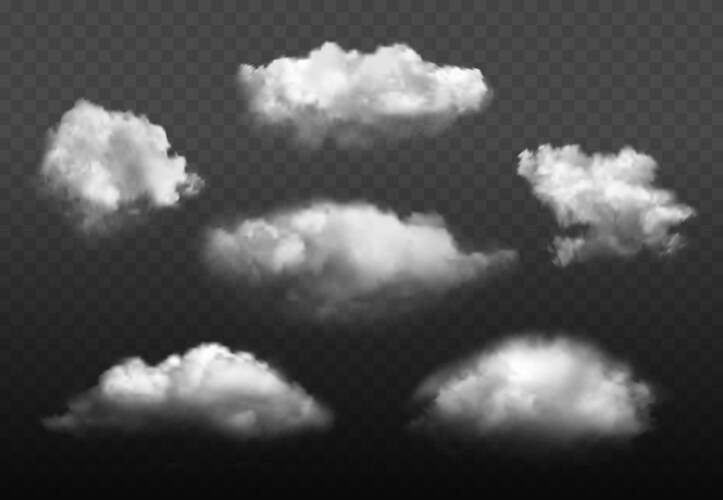 Realistic cloud white clouds fluffy sky fog Vector Image