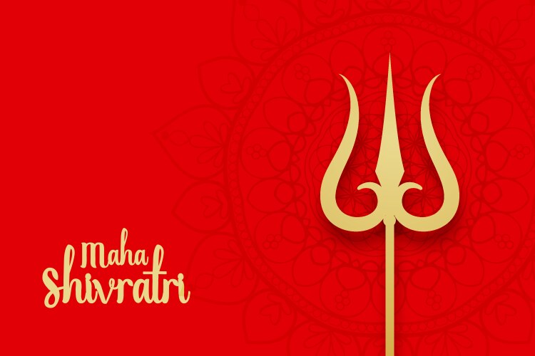 Lord shiva trishul and maha shivratri background Vector Image