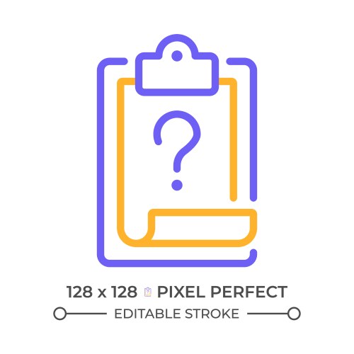 Task question two color line icon vector image