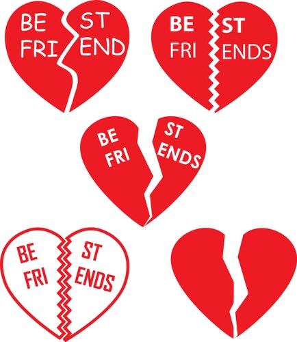 Broken Heart Friendship Symbol Vector Image