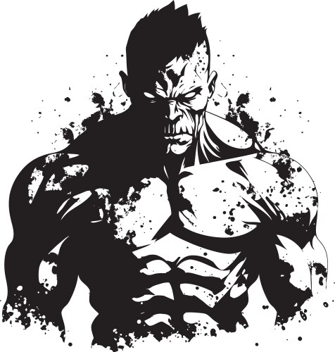 Decayed muscle pump black iconic zombie Vector Image
