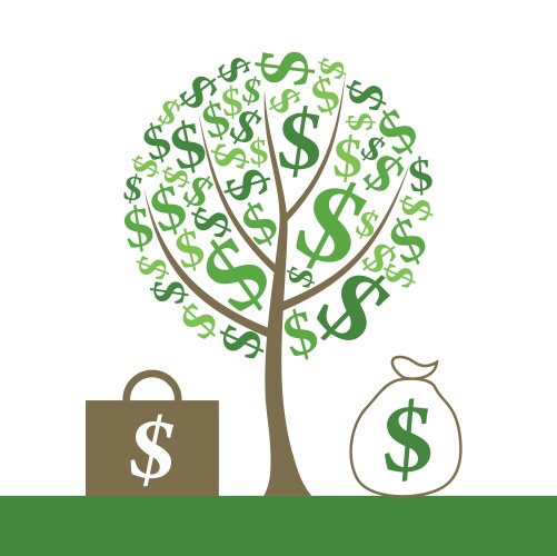 Money tree prosperity symbol logo Royalty Free Vector Image