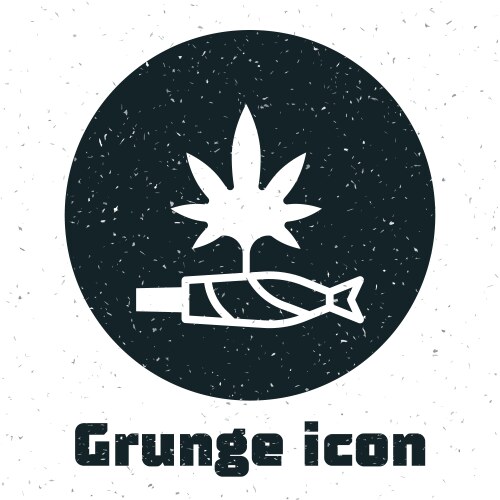 Grunge marijuana joint spliff icon isolated Vector Image