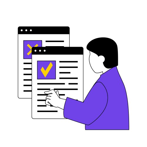 Online voting concept with cartoon people in flat vector image