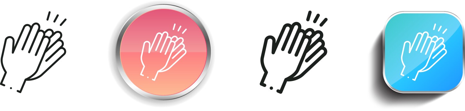 Clap icon thin linear regular and button style vector image