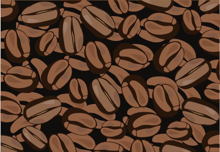Coffee beans seamless pattern background Vector Image