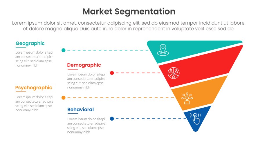 Market segmentation framework analysis Royalty Free Vector