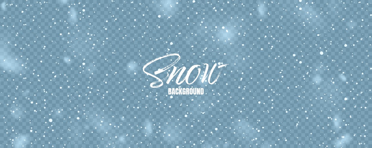 Realistic falling snow with snowflakes blue vector image