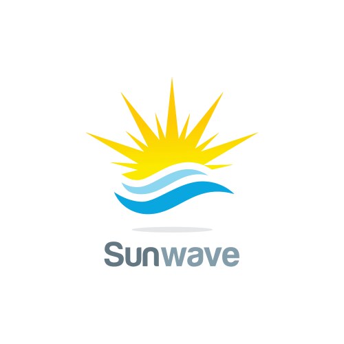 Sun rise beach logo Royalty Free Vector Image - VectorStock