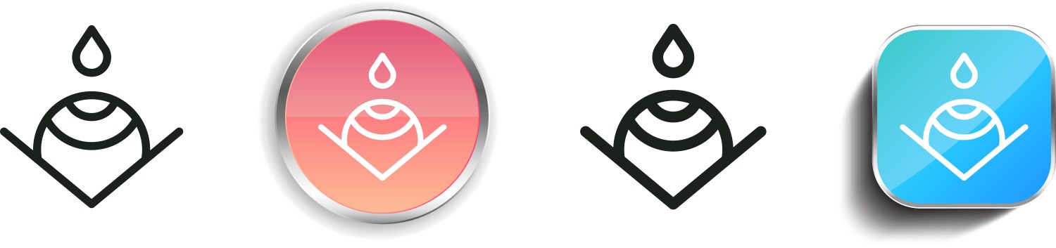 Eye drop icon thin linear regular and button vector image