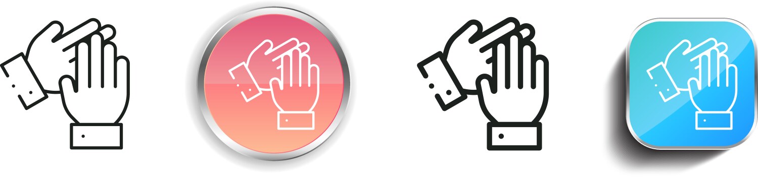 Clapping icon thin linear regular and button vector image