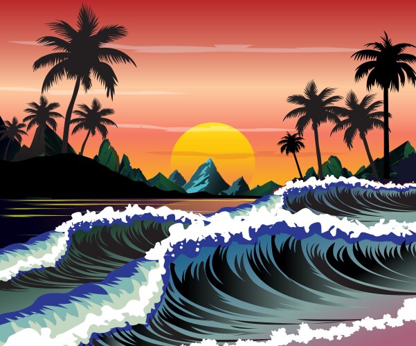 Summer sea Royalty Free Vector Image - VectorStock