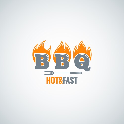 barbecue fire logo design background vector