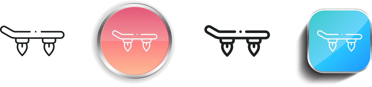 Hoverboard icon thin linear regular and button vector image