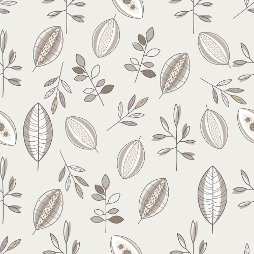 Seamless hand drown leaf pattern Royalty Free Vector Image