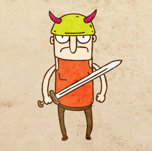 Cartoon Gladiator Warrior Vector Image