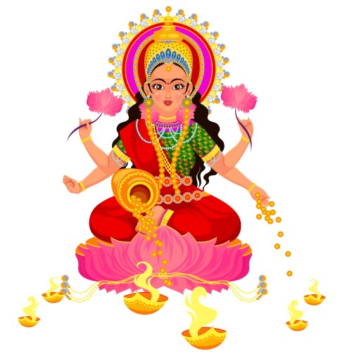 Diwali Parvati Goddess Vector Image
