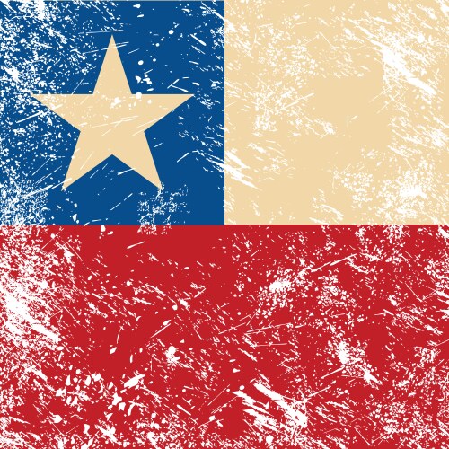 Chilean Retro Flag - Grunge Style Vector Image