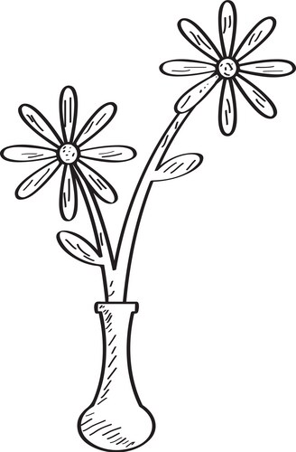 Retro Flower Sketch Vector Image