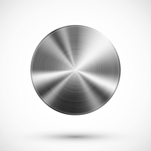 Silver metal textured button Royalty Free Vector Image