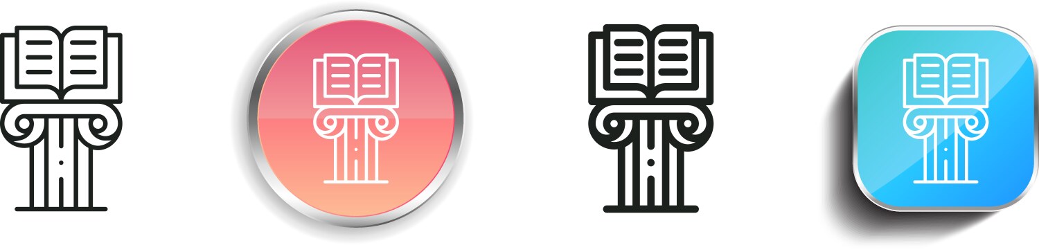 Classical icon thin linear regular and button vector image