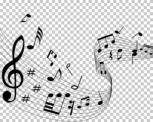 Music notes transparent background Vector Images & Graphics for ...