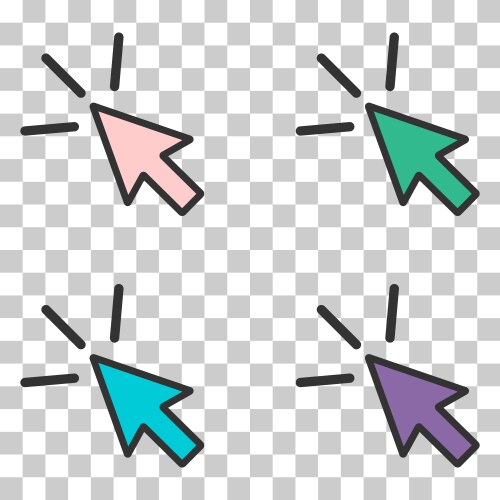 Set of click arrow mouse icon web button cursor vektorbild