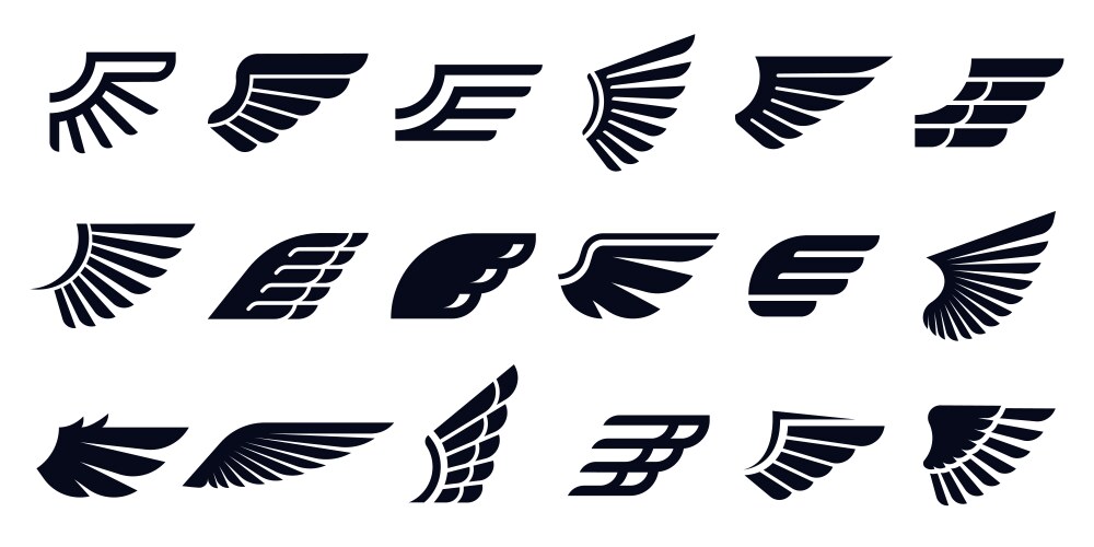 Winged Icons - Bird & Angel Vector Image