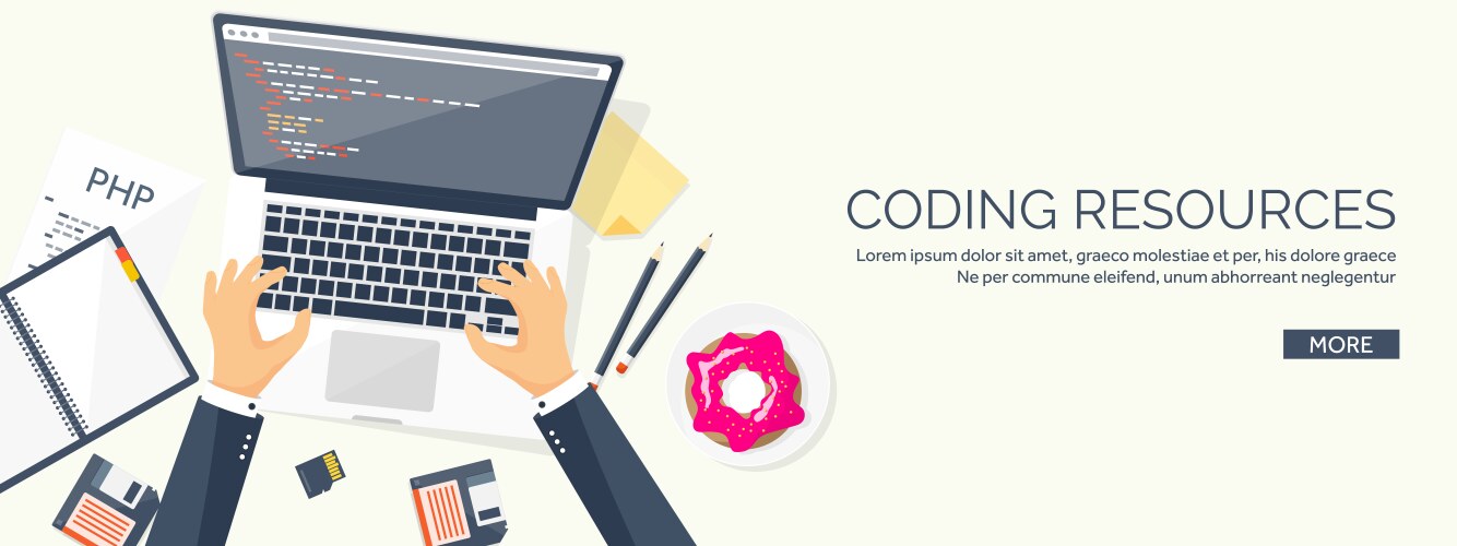 Programmingcoding flat computing background vector image