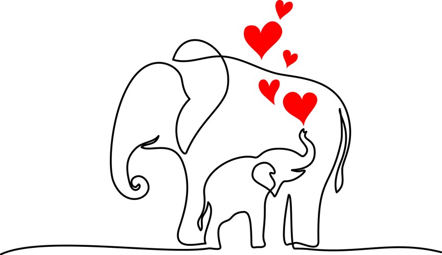 Elephant Family - Love & Joy Vector Image