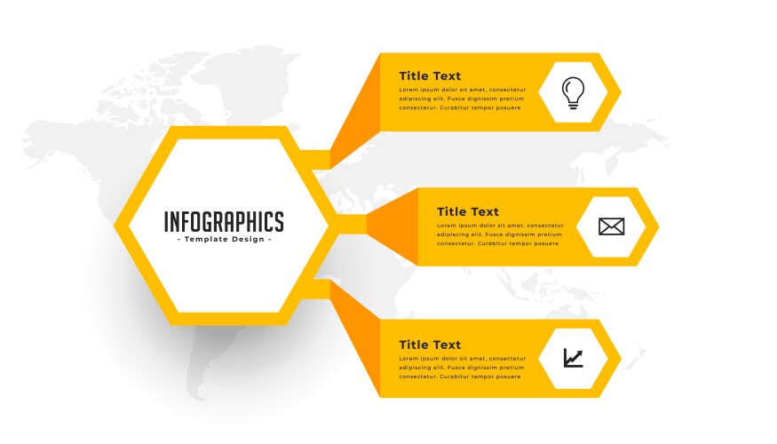 Geometric style three step infographic process Vector Image