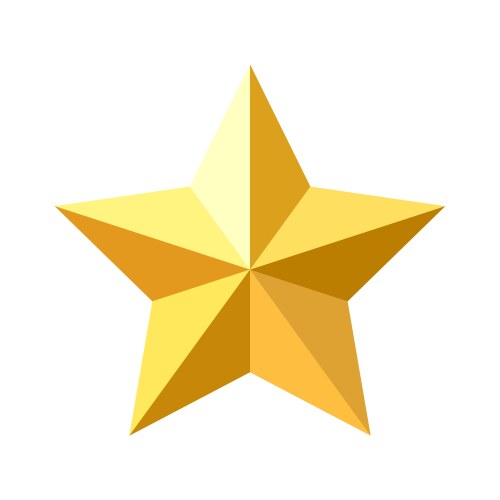3d gold star and red ribbon Royalty Free Vector Image