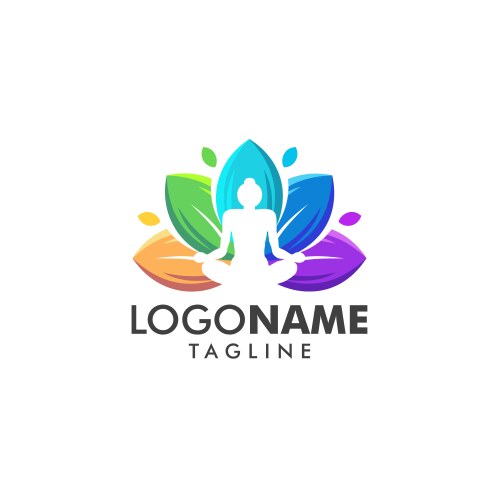 Colorful yoga logo vector image