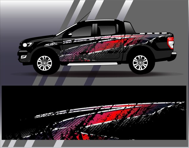 Racing Stripe Car Wrap Vector Image