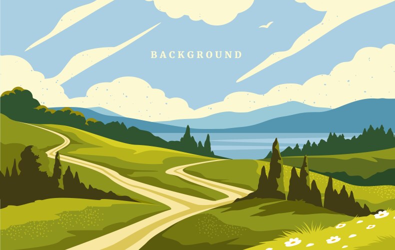 Spring landscape concept Royalty Free Vector Image