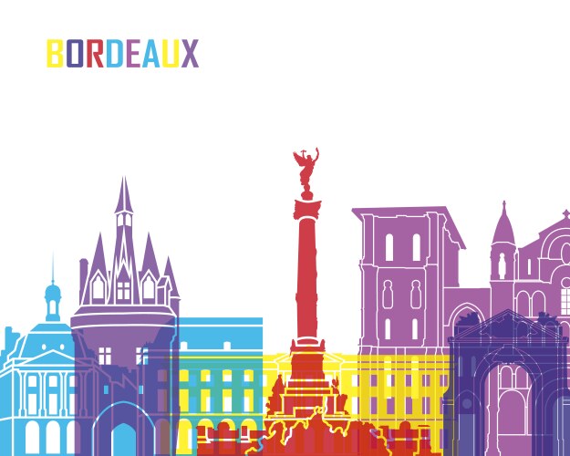 Bordeaux skyline pop Vector Image
