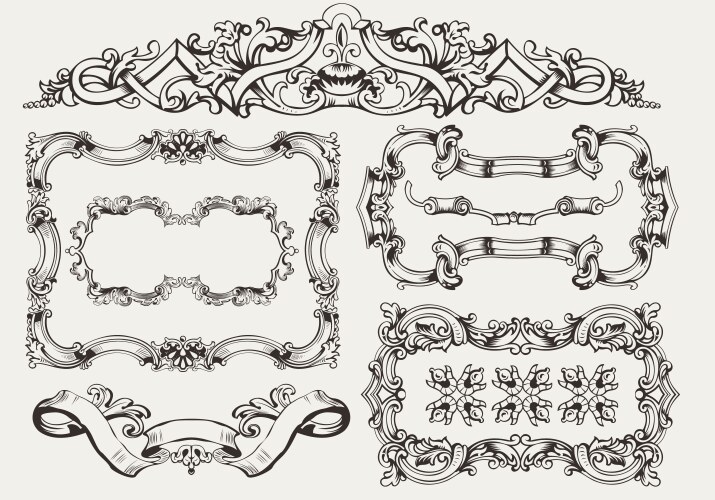 Header Vector Frame Vintage frames and headers Royalty Free Vector Image