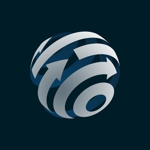 Round abstract globe gold logo Royalty Free Vector Image