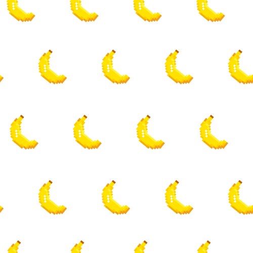 Pixel art banana seamless pattern Vector Image