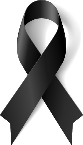 Black ribbon mourning symbol isolated Royalty Free Vector